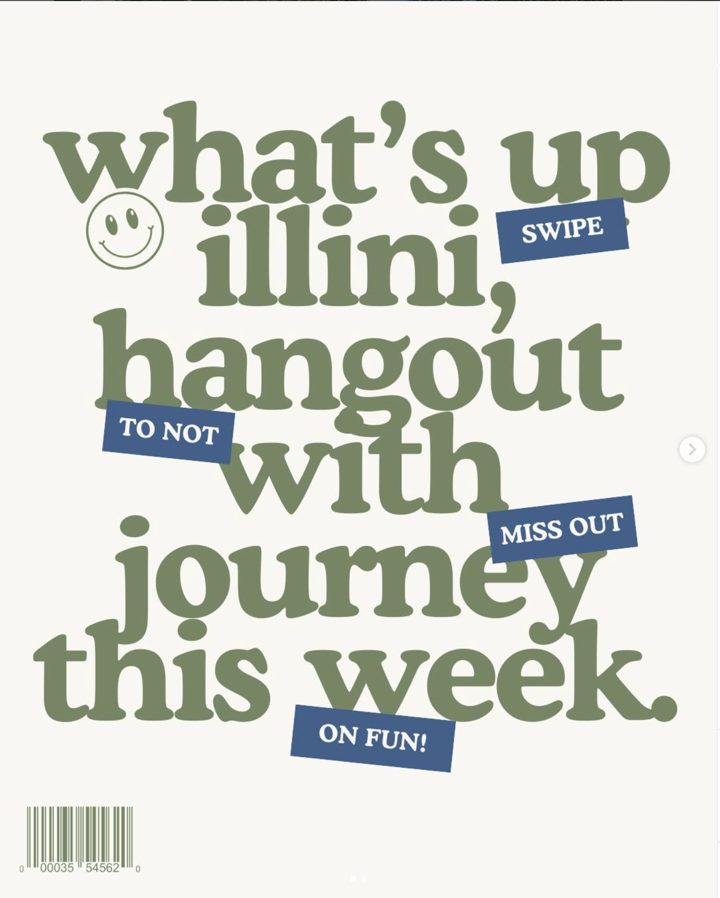 Welcome Week carousel cover: what's up illini, hangout with journey this week