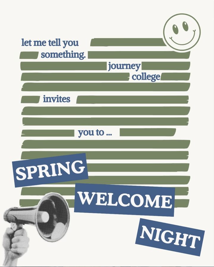 Redacted-letter style invite to Spring Welcome Night